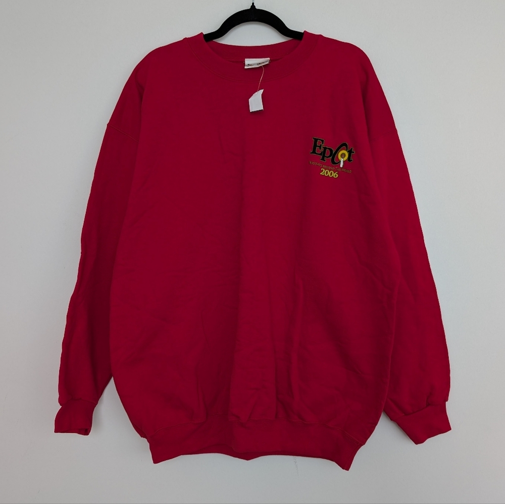 Deadstock Authentic Y2K NWT Epcot 2006 Holidays Festive Crewneck Sweater Sz L